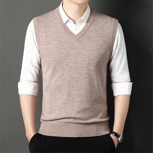 TdvcpmkkMen's Thick Knitted Vest Sweater Business Casual V-Neck Sleeveless Formal Vest Sweater Pullover4