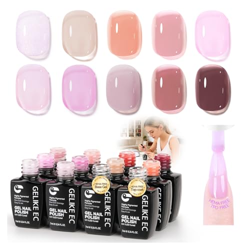 Kit iniciación esmaltes gel con 10 colores y base miniatura 1