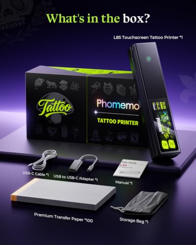 Phomemo L85 Portable Bluetooth Thermal Tattoo Stencil Printer w/ 5" Touchscreen & 100 Transfer Papers - image 9