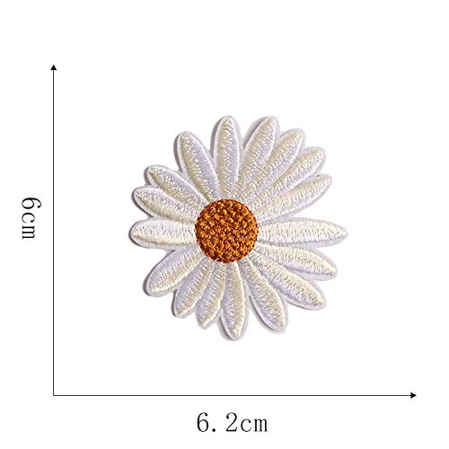 8 Stück Gänseblümchen Aufnäher - Selbstklebende Blumen-Applikationen Zum Aufbügeln