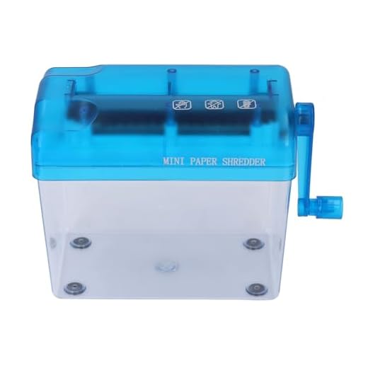 Manual Paper Shredder, Mini Paper Shredder Manual Shredder Strip Cut Shredding Machine Desktop A6 Paper Cutting Tool for Office School Home Use Blue