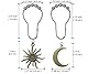 Sun Moon Celestial Duschvorhanghaken – Gothic-Duschvorhang-Set, silberfarbene Duschvorhang-Kleiderbügel, schicke dekorative Duschringe, mystische Kunst, Fantasie, Antik-Gothic-Hexe, Badezimmer-Dekor