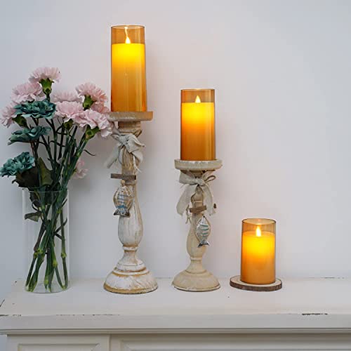 LTETTES Flameless LED Candles AA Battery Powered with Golden Acrylic Fiber Glass with Remote Controller and Timer for Home Festival Wedding Decor (Set of 3-3" D x 4",5",6" H) 8 41dlhlIu7+L