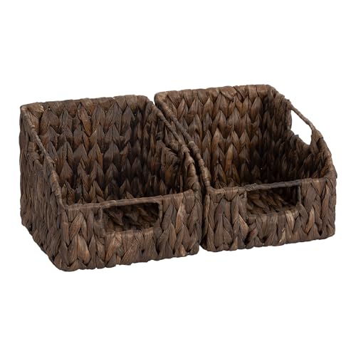 Image of StorageWorks Pantry Baskets for Organizing, Handwoven Brown Baskets, 2-Pack