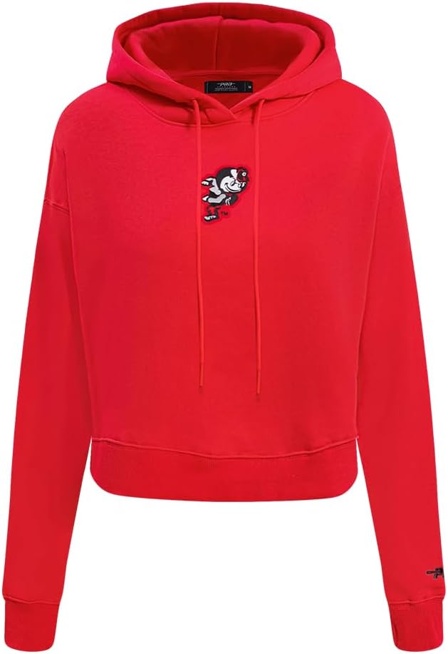 Pro Standard Womens College Wingspan Brushed Back French Terry Cropped Pullover Hoodie