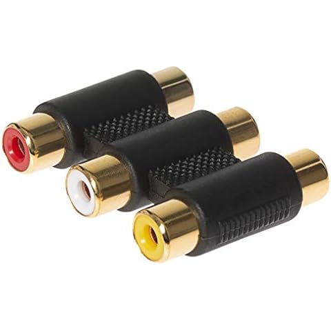 Maplin Triple RCA to 3 x RCA Phono Coupler Female to Female Extender Connector Adapter Cover