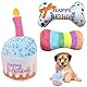 JazRvr Hunde Geburtstag Spielzeug Set, 3 Teile Hundespielzeug, Kleiner Kuchen, Blumenknochen und Regenbogenknochen, Geschenk für Hundebesitzer, Ideal für Geburtstagsfeiern und Tägliches Spielen