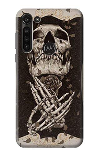 Housse Moto G8 Power Skull Rose - Protection Motorola Antichoc Accessoire Téléphone Portable
