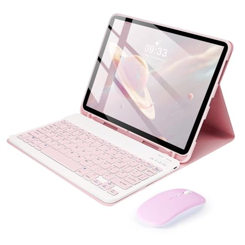 Image of SOPPY Keyboard Case with Mouse for iPad Air 11-inch (M3 2025 / M2 2024) & Air 5th /4th Gen & iPad Pro 11 inch (1st /2nd /3rd /4th Gen), Detachable Bluetooth Keyboard Cover, Rechargeable, Pink