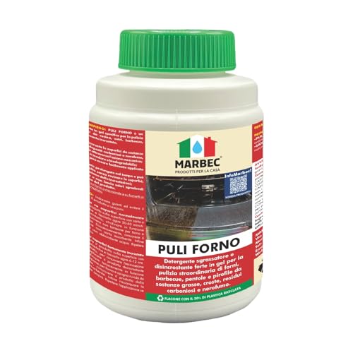 MARBEC PULI FORNO 1KG Detergente gel disincrostante per forni, barbecue, pentole e pirofile. Inodore, potente contro croste nere e grasso bruciato.