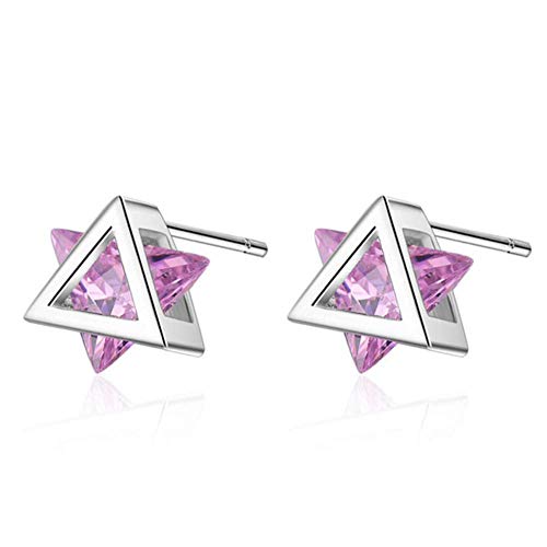 Cadeau boucles d'oreilles triangle en zircon et fins cristaux pour femme