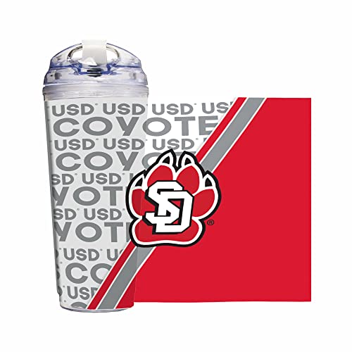 Gobelet South Dakota Coyotes avec paille pour hydratation quotidienne au bureau et en voiture