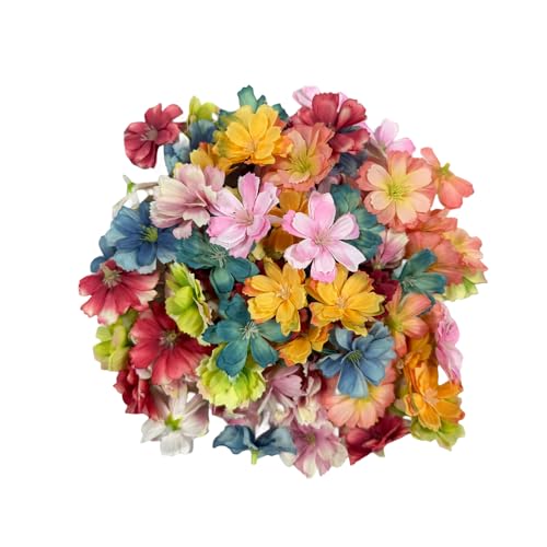 100 Artificial Silk Cherry Blossom Flowers Heads...