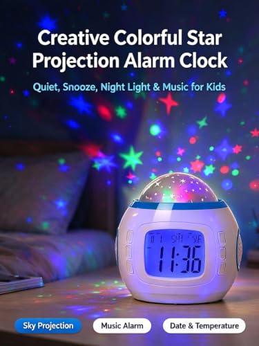 ChayWillow Star Projection Digital Alarm Clock with Night Light - image 4