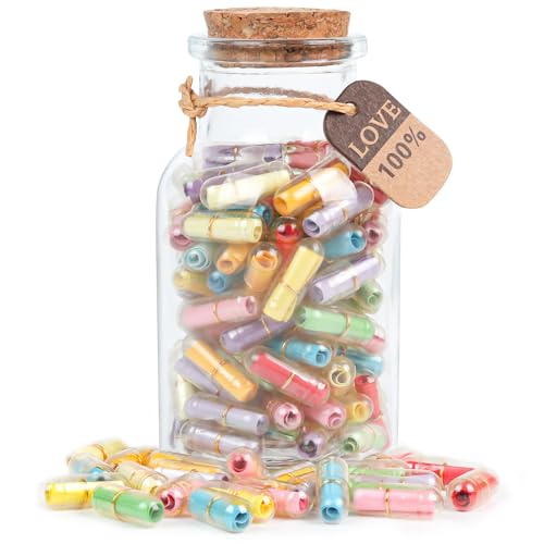 HSXIANG Capsule Letters Message in a Bottle,88pcs Message Pills Love Letter Gift for Boyfriend...