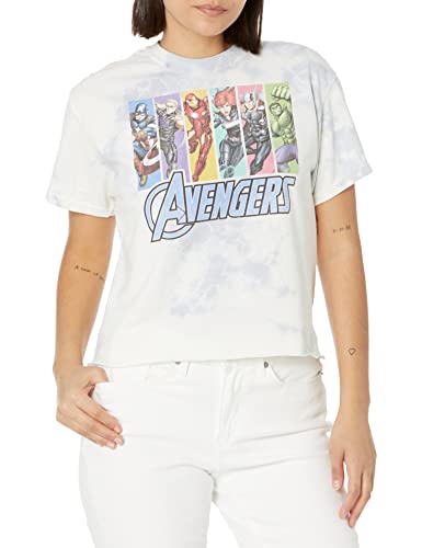 Marvel Juniors Avengers Unite Short Sleeve Crop T-Shirt White/Blue Small