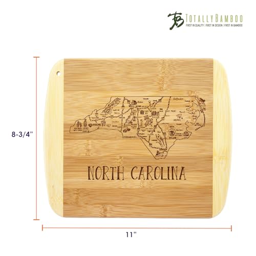 Image of Totally Bamboo A Slice of Life North Carolina Engraved Map Cutting Board