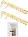 Konohan 2 Pcs Brass Vernier Caliper Pocket Handy Caliper Measuring Mini Tool Double Scale Sliding Gauge Metal Pocket Ruler for Bead Wire Jewels Rings Measurement