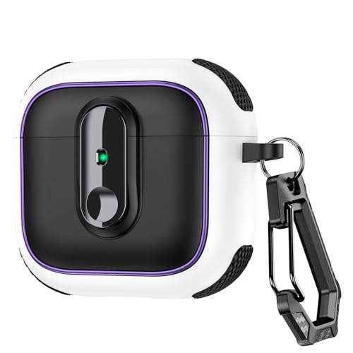 Protection AirPods Pro 2025 coque rigide silicone antichoc blanc avec mousqueton
