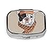 Produktbild Lustige Cartoon Hipster Hund französische Bulldogge Rasse Muster Pillendose Frauen Pillendose lustige Tablet Inhaber Wallet Organizer Fall für Tasche oder Geldbörse