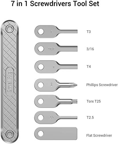 SMALLRIG Folding Tool Set with Screwdrivers and Hex Key Wrenches, Tool Set with Seven Functional Tools Included - 2213