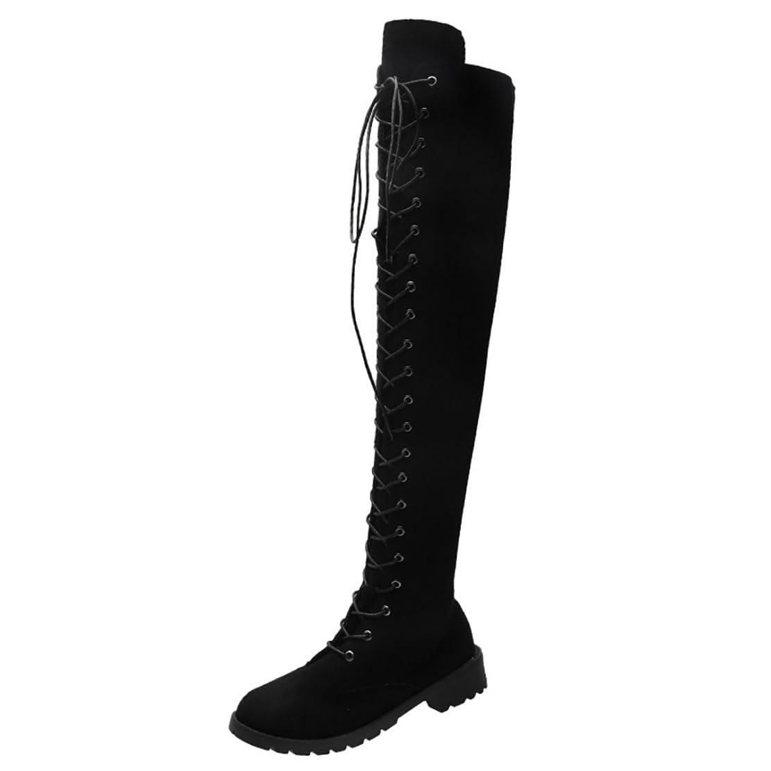Ulalaza Botas altas de la rodilla con estilo casual de mujeres