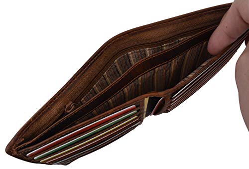 RFID Blocking Men's Slim Hipster Bifold Vintage Leather Euro Wallet4