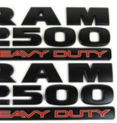 2PCS 2500 Heavy Duty Emblem Side Tailgate Badge Nameplate (Black RAM 2500)