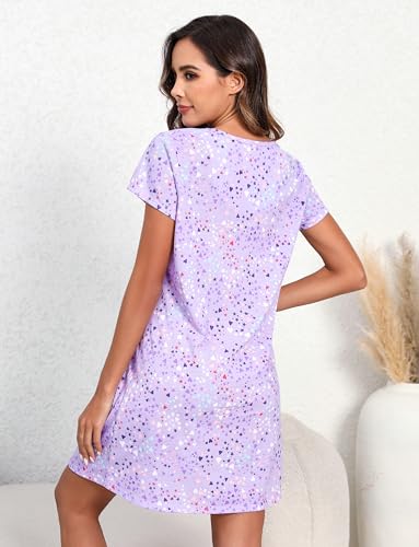 Image of PNAEONG Women's Cotton Long Maxi Night Gown Nighty Dress Stylish Super Soft Comfortable | Soft Cotton Blend Nightshirt, Casual Printed Sleepwear, Comfy, Lightweight, Knee Length Nightdress for Sleep, Home, Lounge