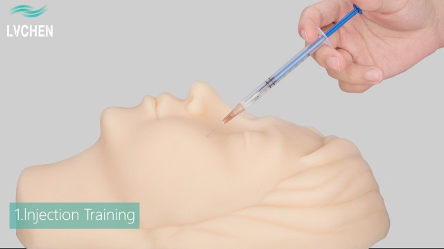 Image of Injection Training Silicone Mannequin Head - Full Soft Silicone with Bones Inside Human Face Facial Skin Practice Model Training Practice for Micro-Plastic Suture Jewelry Display Makeup