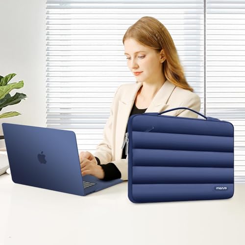 Image of MOSISO Compatible with MacBook Air 15 inch Case M5 2026 M4 M3 M2 2025-2023 | A3448 A3241 A3114 A2941, Protective Hard Shell Case&Puffy Sleeve Bag&Keyboard Skin&Webcam Cover&Screen Film, Midnight Blue