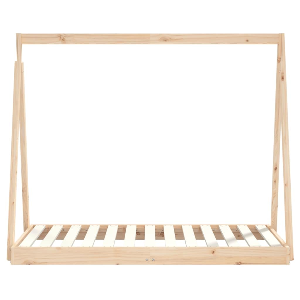 Kinderbett 70x140 cm Massivholz Kiefer mit Lattenrost, Rausfallschutz, Umbaubar und Stauraum, stabiles Bettgestell für Kinderzimmer als Babybett, Gitterbett, Beistellbett und Reisebett