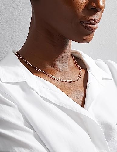 925 Sterling Silver Clasp Paperclip Chain 2/3/4/5mm Necklace for Women Men Silver Link Chain Necklace for Women 16/18/20/22/24/26/30 Inches2