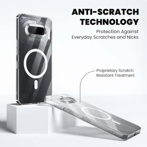 Image of DIZORO Crystal Clear Magnetic Compatible with Nothing 4a Back Cover case with Anti-Yellow (Compatible with Magsafe) Anti-Scratch | Shockproof Transparent Cover