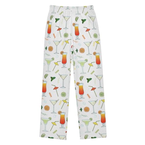 Cocktails Hand Drawn Glass Boys Pants for Kids Jogger Pants with Pockets S-XL