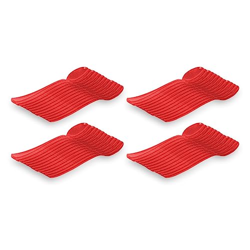 Tradineur - 4 paquetes de 12 cucharillas de plástico - Material reutilizable y reciclable - Longitud de 12,5 cm - Color Rojo - Total 48 Uds