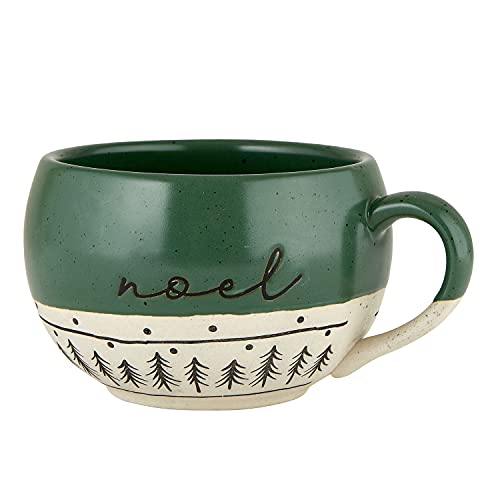 Faithworks Scandi Christmas Mugs - Handcrafted Jumbo Stoneware Holiday Mug for Coffee or Soup, 16-Ounce, Noel