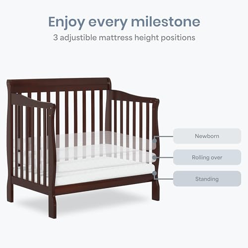 Image of Dream On Me 4 in 1 Aden Convertible Mini Crib, Espresso