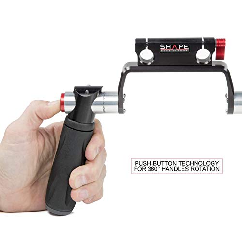 Image of SHAPE Canon C100, C300, C500 Shoulder Mount with a Pair of Handle stabilizer with Patented Push-Button System