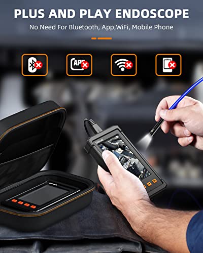 Dual-Lens Endoscope Camera,8Mm Oiiwak 4.3” Ips Screen 1080P Hd Borescope Inspection Camera, Ip68 Waterproof Snake Drain Camera With Led Lights/32Gb Card/Carrying Case (16.5Ft/5M) #TOP4