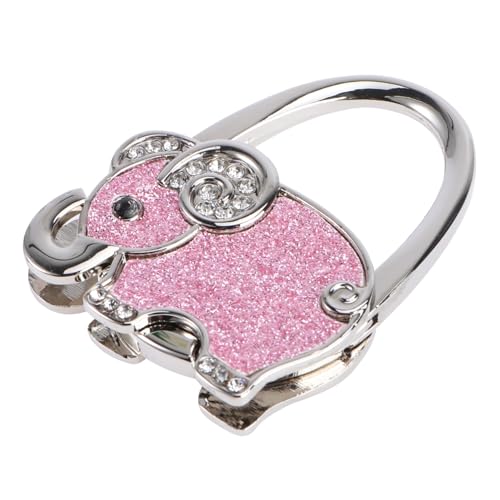 GALPADA Purse Bag Rhinestone Elephant Hanger Handbag Hook Holder Table Hook Bag Non-Slip Back Rust-Free