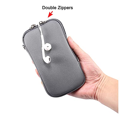 Image of Neoprene Phone Sleeve Pouch Case for Samsung Galaxy S25 Ultra S24 Ultra S25+ S24 FE S23 FE S21 FE /Plus, A15 A36 A35 A56, iPhone 16 15 14 13 Pro Max 15 Plus (Grey-L)