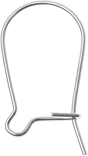 10pcs Adabele Real Sterling Silver Kidney Earring Hook 18mm, 0.8mm/20 Gauge | Solid 925 Silver Long Ear Wires Secure Locking Loops to Attach Charms Gemstones Dangles Earrings Making