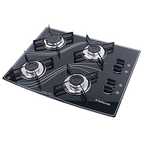 Kit Forno Embutir Inox 45L Cooktop 4 Bocas Preto Safanelli - 110V