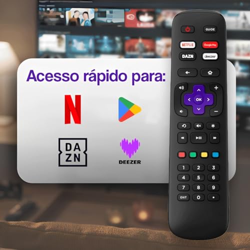 Controle Remoto Compatível Com Tv Roku Smart Led Aoc S5195 32S5195 32S5195/78 32S5195/78G 43S5195 43