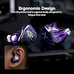 Linsoul Kiwi Ears Quartet 2DD+2BA Moniteur In-Ear hybride, HiFi Ecouteurs avec shell en résine artisanale, amovibles OFC plaqués argent IEM Câble pour Audiophile Musician DJ Studio Gaming (Purple, Quartet)
