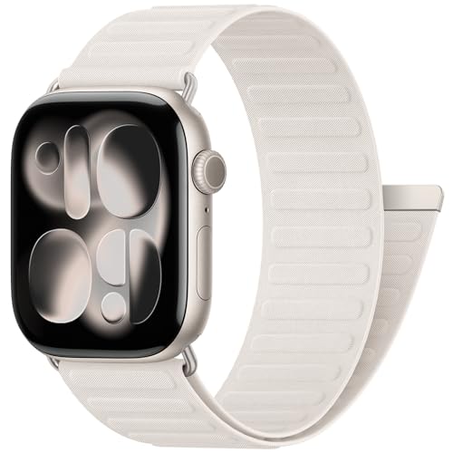 Bracelet sport doux pour iWatch Serie 10 et Ultra couleur lumière stellaire