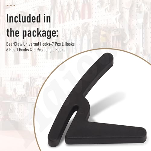 Universal Hooks for Garage Shelving and Industrial Storage Racks with Keyhole Slots, Industrial Shelving Hooks Load up to About 40 pounds, 7 x L/6 x J/5 x Pcs Long J Hook Replaces UV-Resistant