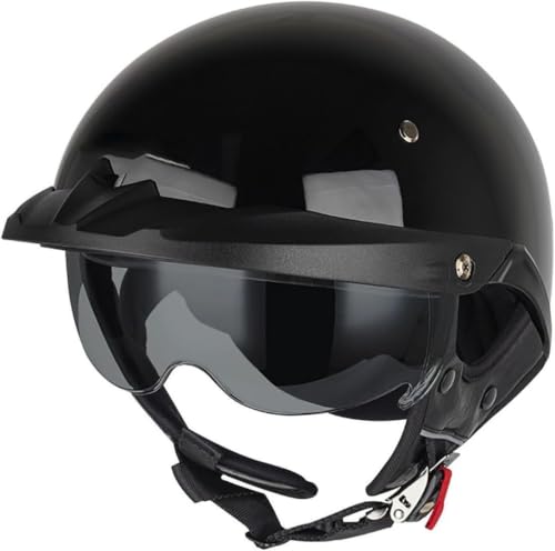 Casco moto abierto con visera solar retráctil y espuma EPS protectora