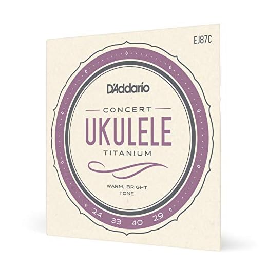 D'Addario Concert Ukulele Strings, Titanium, EJ87C, juego de 4 cuerdas, paquete de 1